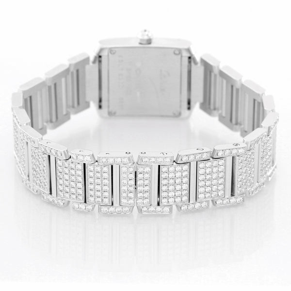 Cartier Ladies White Gold and Diamonds Tank Francaise WE1002SD