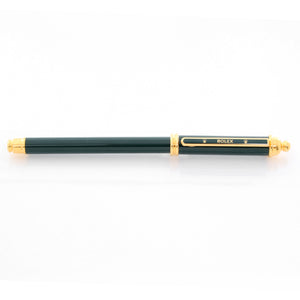 Rolex Green Leather Notepad with Yellow and Green Pen