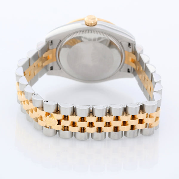 Rolex Midsize 2-Tone 12 Diamond Bezel Datejust Men's/Ladies Watch 178313