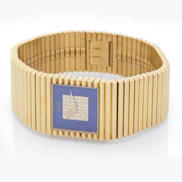Piaget Emperador 18K Yellow Gold with Lapis Lazuli Diamond Dial Watch