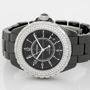 Chanel J12 Black Ceramic Automatic 38mm  Diamond Watch H0969