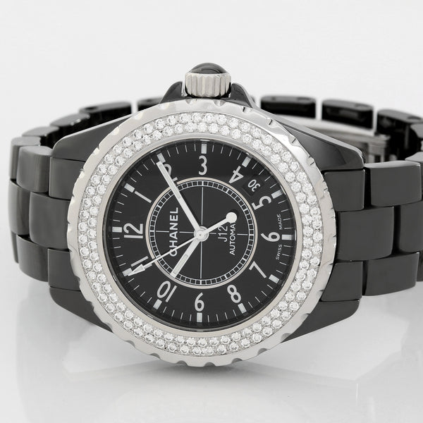 Chanel J12 Black Ceramic Automatic 38mm  Diamond Watch H0969