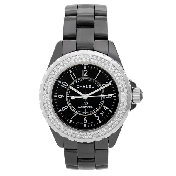 Chanel J12 Black Ceramic Automatic 38mm  Diamond Watch H0969