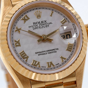Rolex President Ladies 18k Yellow Gold Watch Ivory Dial 79178