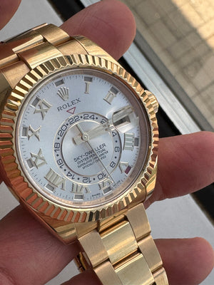 Rolex Sky-Dweller Men's 18k Yellow Gold Annual Calendar GMT Watch 326938