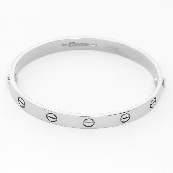 Cartier Love Bracelet 18k White Gold Size 16 with Screwdriver