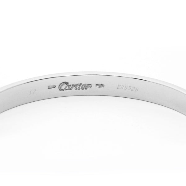Cartier Love Bracelet 18k White Gold Size 16 with Screwdriver