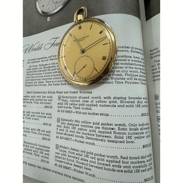 Patek Philippe 18K Yellow Gold Pocket Watch Presentation from Montgomery Ward
