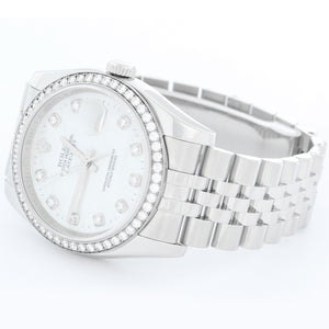 Rolex Datejust Mother of Pearl Diamond Bezel Men's Steel 116244 Watch