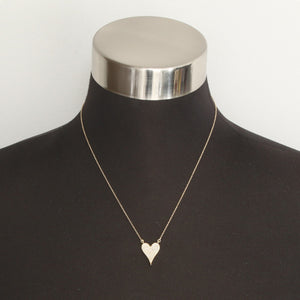 18K Yellow Gold Diamond Heart Necklace