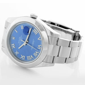 Rolex Datejust II 41mm  Blue Roman Dial Watch 116300