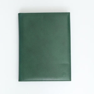 ROLEX GREEN LEATHER NOTEPAD WITH TWO TONE ROLEX PEN

