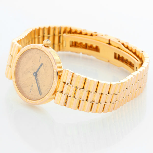 Corum $5 18k Yellow Gold Coin Ladies Watch