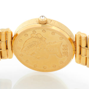 Corum $5 18k Yellow Gold Coin Ladies Watch