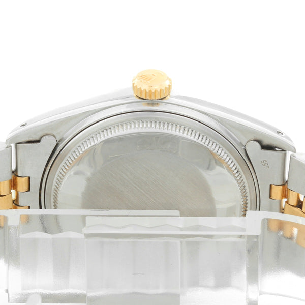 Men's Steel & Gold Rolex Datejust Watch 16013 Linen Dial