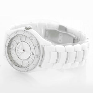 Ebel X-1 Silver Dial White Ceramic Ladies Watch 1216129