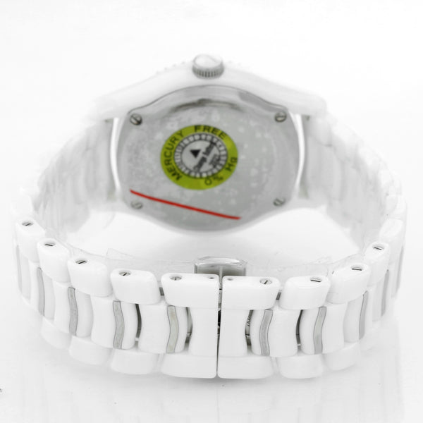 Ebel X-1 Silver Dial White Ceramic Ladies Watch 1216129