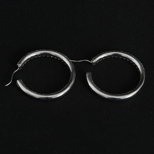 14k White Gold Diamond Inside-Out Hoops 1.6 cts