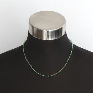 Uncut Emerald and Yellow Gold Necklace