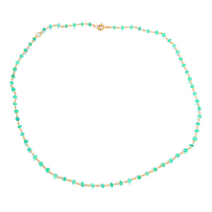 Uncut Emerald and Yellow Gold Necklace