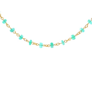 Uncut Emerald and Yellow Gold Necklace