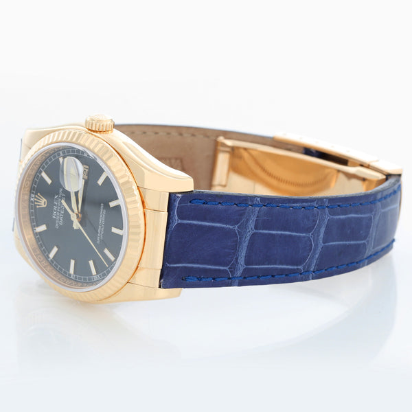 Rolex Datejust 18k Yellow Gold Men's Watch116138 On Strap