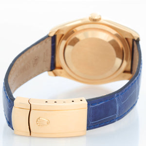 Rolex Datejust 18k Gold Men's Watch116138 Blue Vignette Diamond Dial