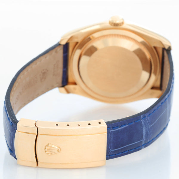 Rolex Datejust 18k Gold Men's Watch116138 Blue Vignette Diamond Dial