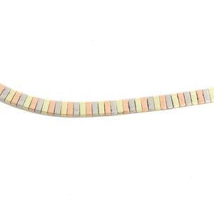 14K Yellow, White Gold and Pink Gold Necklace