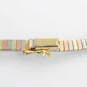 14K Yellow, White Gold and Pink Gold Necklace