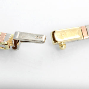 14K Yellow, White Gold and Pink Gold Necklace