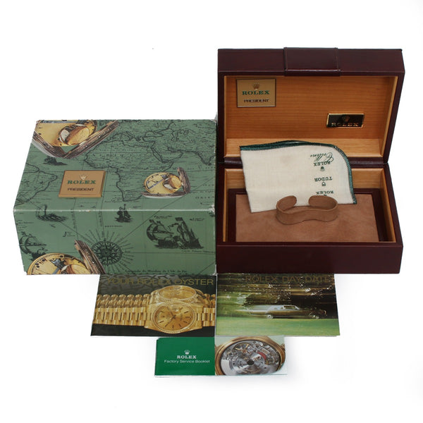 Rolex Bark President Champagne Bark Dial Men's 18k Gold Watch 18248