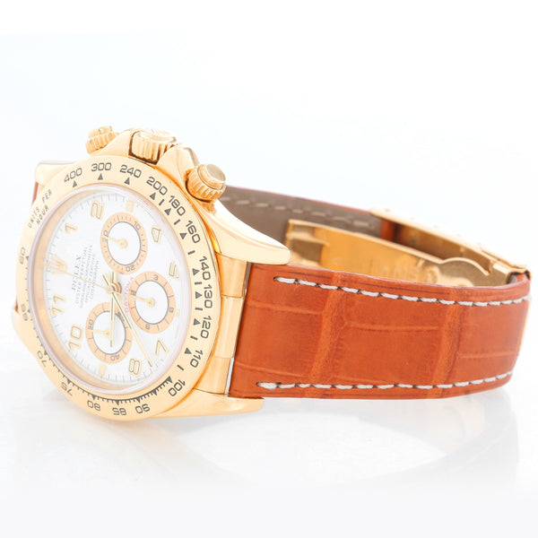 Men's Gold Rolex Cosmograph Daytona Watch 16518 White Dial