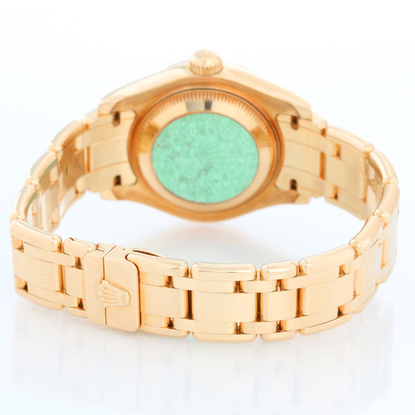 Rolex Lady Datejust Pearlmaster 18k Yellow Gold Champagne MOP Jubilee Diamond Watch 80318
