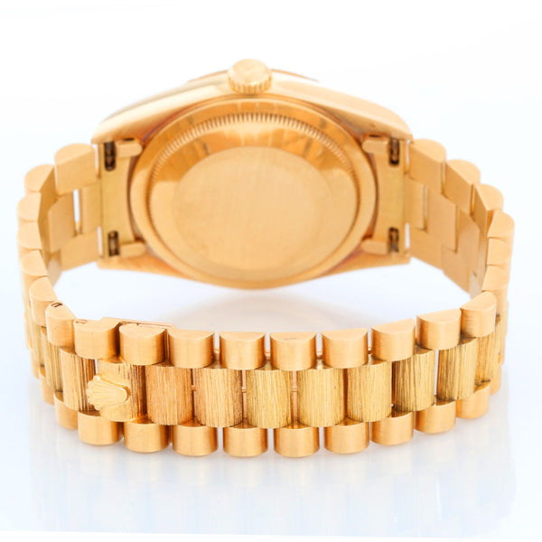 Rolex Bark President Champagne Bark Dial Men's 18k Gold Watch 18248