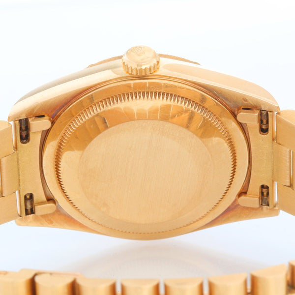 Rolex Bark President Champagne Bark Dial Men's 18k Gold Watch 18248