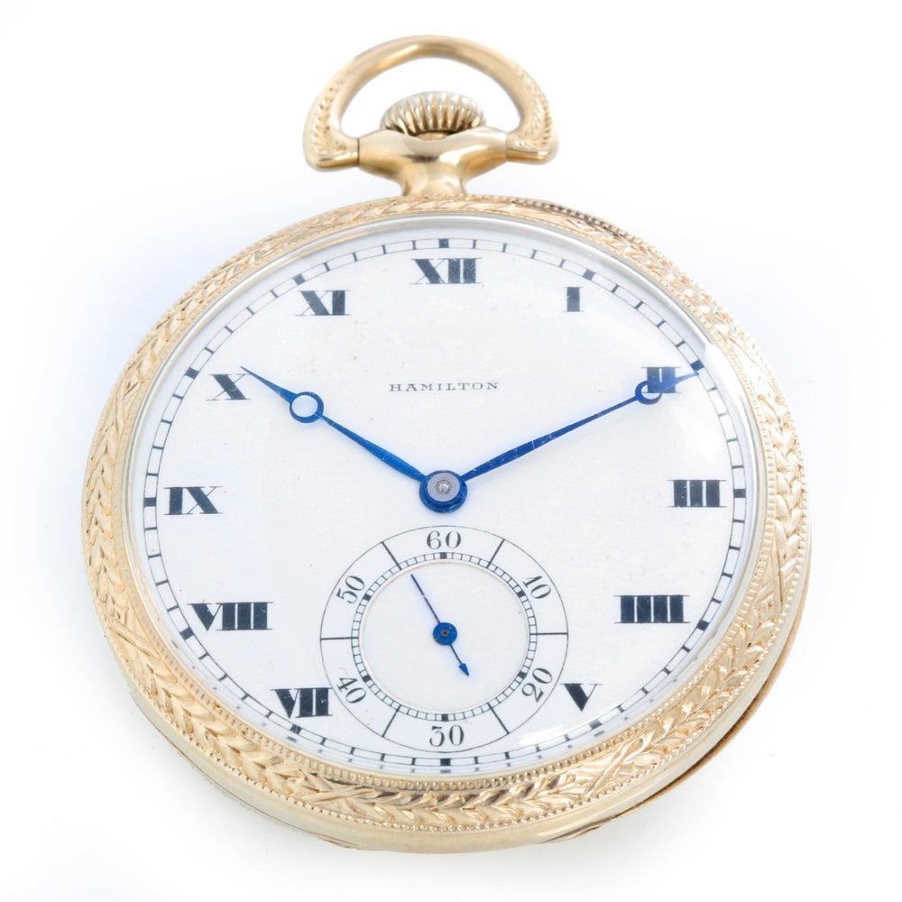 Hamilton 14K White Gold Pocket Watch