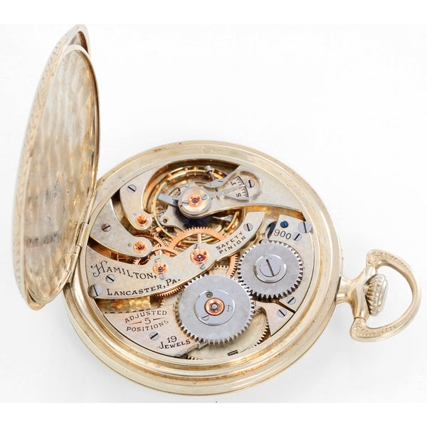 Hamilton 14K White Gold Pocket Watch