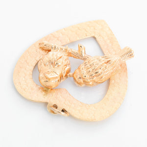 14K Heart & Bird Pendant