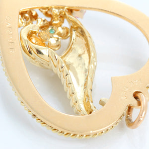 Cartier 14K Yellow Gold Horn of Plenty Heart Pendant