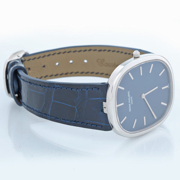 Patek Philippe Golden Ellipse Blue Platinum Men's Watch Ref 5738