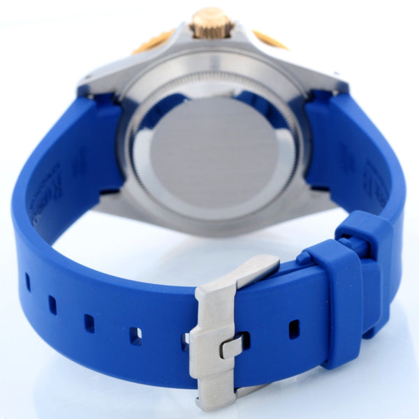 Rolex Submariner 2-Tone Steel & Gold Rubber Strap Men's Watch 16613