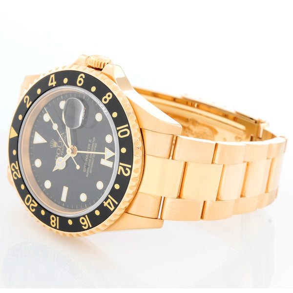 Collectors Special Rolex GMT-Master II 18K Yellow Gold Men's Watch 16718