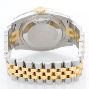 Rolex Datejust Men's 2-Tone Steel & Gold Watch Silver Diamond Dial  116243