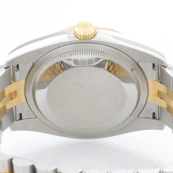 Rolex Datejust Men's 2-Tone Steel & Gold Watch Silver Diamond Dial  116243