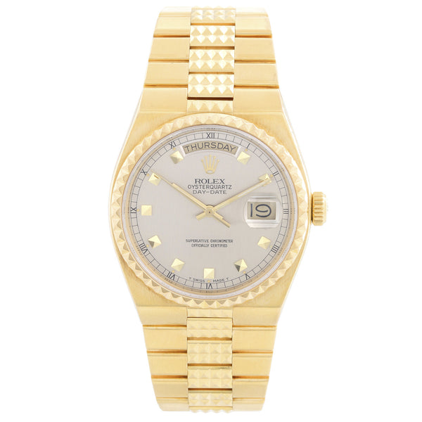 Extremely Rare Rolex Oysterquartz Pyramid 18k Gold Watch 19028