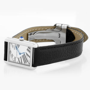 Cartier Tank Solo Piano Dial Stainless Steel Watch