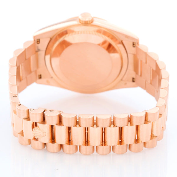 Rolex President Day-Date Men's 18k Rose Gold Diamond Watch 118205