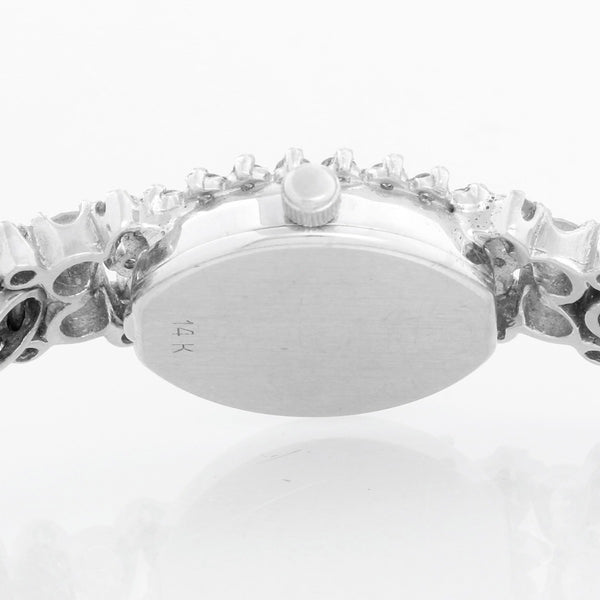 Geneve Vintage Diamond 14K White Gold Ladies Watch