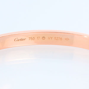Cartier Love Bracelet 18k Rose Gold Size 17 with Screwdriver